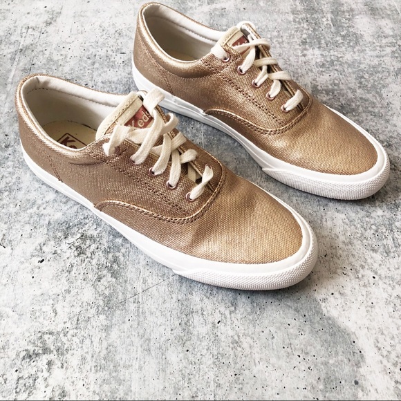 New Keds Rose Gold Leather Sneakers - Picture 2 of 7